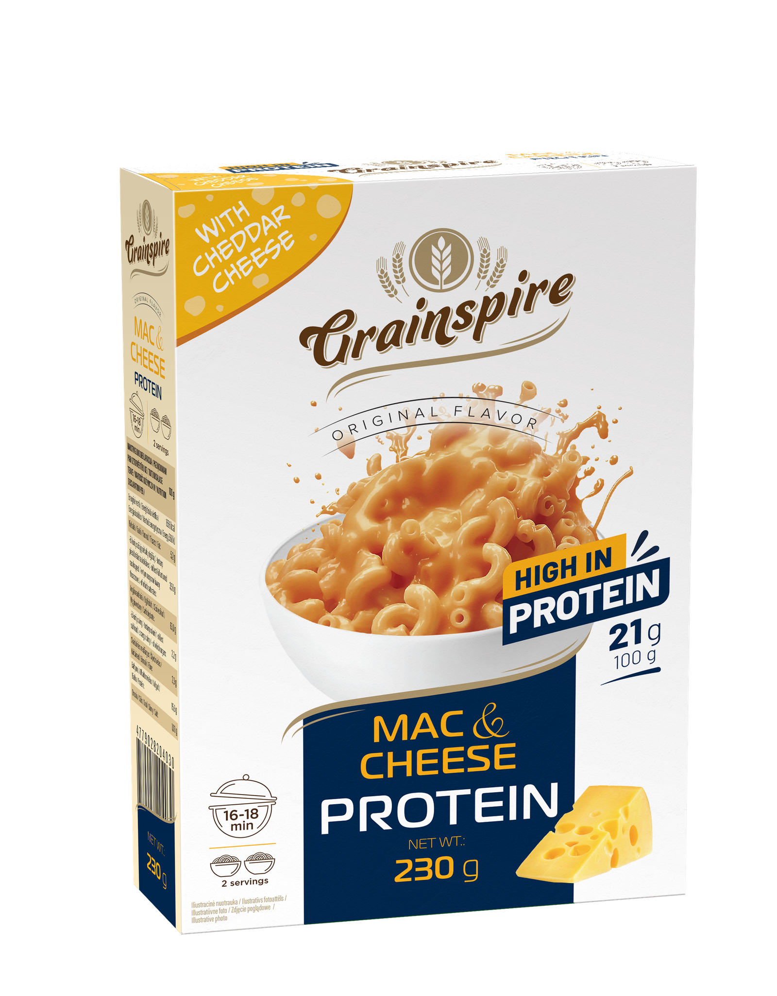 Grainspire mac & cheese protein 3D